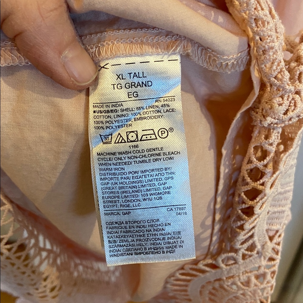 GAP linen blend broderie anglaise high neck sundress XL TALL - Picture 8 of 10